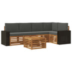 vidaXL Ecksofa Set 6 pcs Natur und Anthrazit Massivholz Akazie