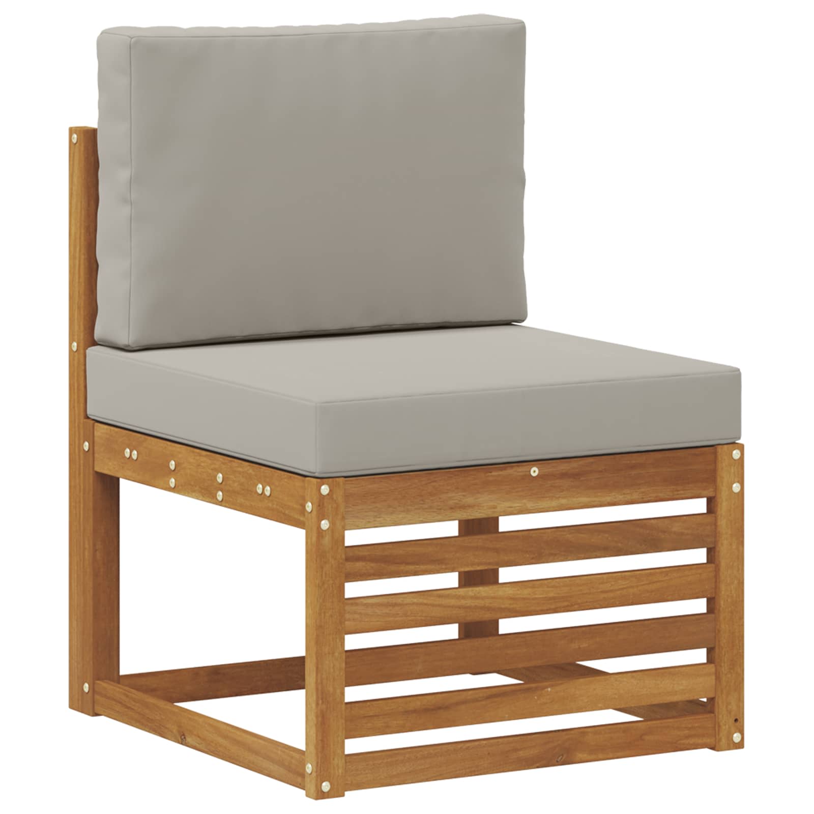 vidaXL Ecksofa Set mit Kissen 7 pcs Natürlich und Hellgrau