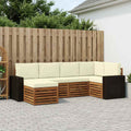vidaXL Ecksofa Set mit Kissen 6 pcs Natur und Creme