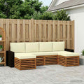 vidaXL Sofagarnituren 6 pcs Natur und Creme Massivholz Akazie