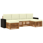 vidaXL Sofagarnituren 6 pcs Natur und Creme Massivholz Akazie