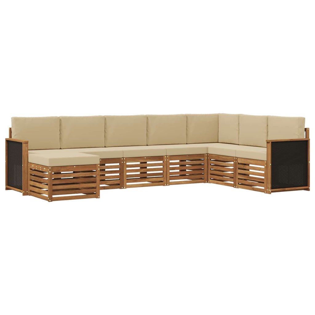 vidaXL Outdoor-Sofagarnitur mit Kissen 6 pcs Natur
