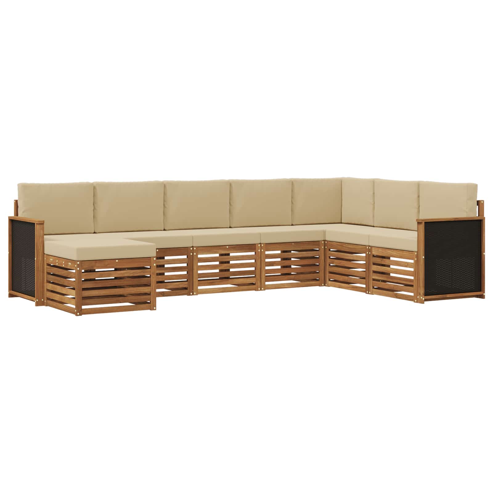 vidaXL Outdoor-Sofagarnitur mit Kissen 6 pcs Natur