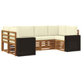 vidaXL Ecksofa Set mit Kissen 6 pcs Natur und Creme Polyester