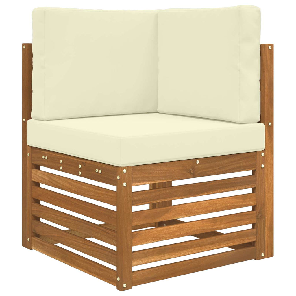 vidaXL Ecksofa Set mit Kissen 6 pcs Natur und Creme Polyester