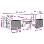 vidaXL Ecksofa Set mit Kissen 6 pcs Natürlich und Hellgrau Polyester