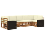 vidaXL Ecksofa Set mit Kissen 7 pcs Natur und Creme Polyester