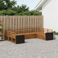 vidaXL Ecksofa Set 9 pcs Natur Massivholz Akazie