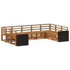 vidaXL Ecksofa Set 9 pcs Natur Massivholz Akazie