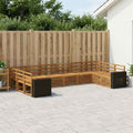 vidaXL Ecksofa Set 10 pcs Natur Massivholz Akazie