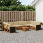 vidaXL Outdoor-Sofagarnitur mit Kissen 8 pcs Natur