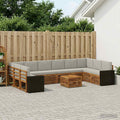 vidaXL Outdoor-Sofagarnitur 11 pcs Natürlich und Hellgrau Polyester