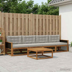 vidaXL Outdoor-Sofagarnitur 5 pcs Natur und Hellgrau