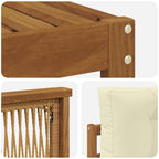 vidaXL Outdoor-Sofagarnitur mit Kissen 4 pcs Natur und Creme