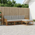 vidaXL Outdoor-Sofagarnitur 4 pcs Natur und Hellgrau
