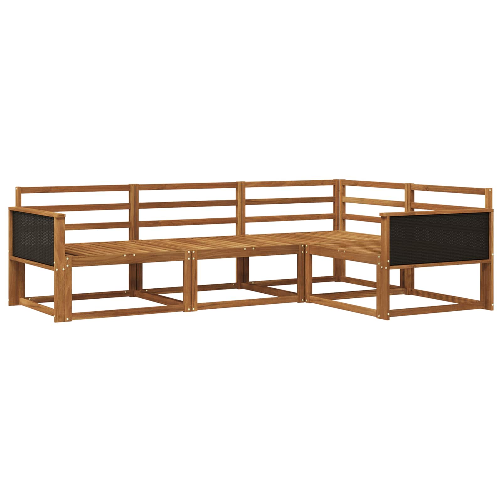 vidaXL Outdoor-Sofagarnitur 4 pcs Natur Massivholz Akazie