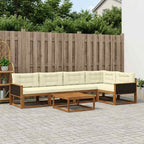 vidaXL Outdoor-Sofagarnitur 6 pcs Natur und Creme