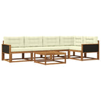 vidaXL Outdoor-Sofagarnitur 6 pcs Natur und Creme