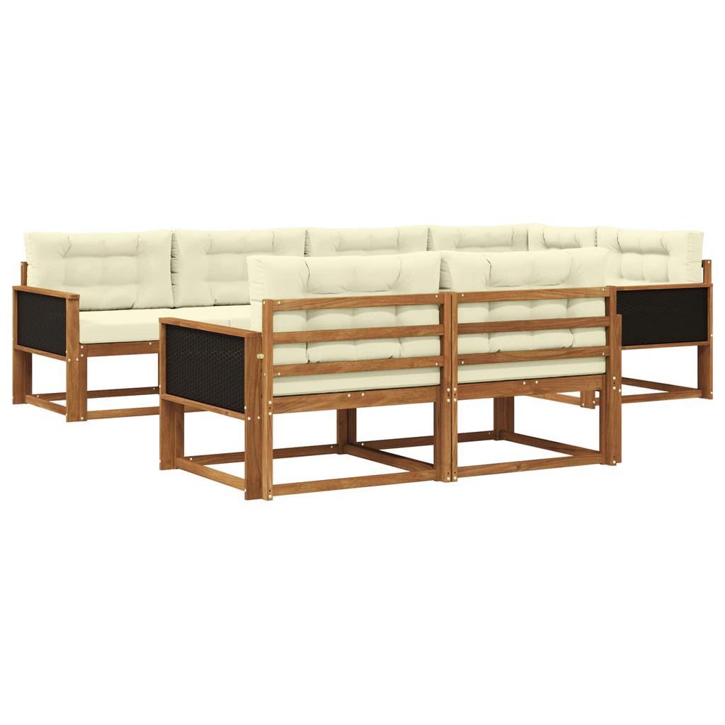 vidaXL Outdoor-Sofagarnitur 8 pcs Natur und Creme