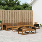 vidaXL Outdoor-Sofagarnitur 9 pcs Natur Massivholz Akazie