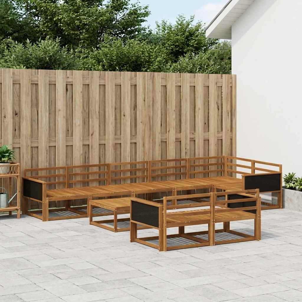 vidaXL Outdoor-Sofagarnitur 9 pcs Natur Massivholz Akazie