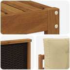 vidaXL Outdoor-Sofagarnitur 9 pcs Natur und Beige