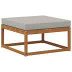 vidaXL Outdoor-Sofagarnitur mit Kissen 7 pcs Natürlich und Hellgrau
