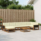 vidaXL Outdoor-Sofagarnitur mit Kissen 8 pcs Natur und Creme
