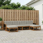 vidaXL Outdoor-Sofagarnitur mit Kissen 6 pcs Natürlich und Hellgrau