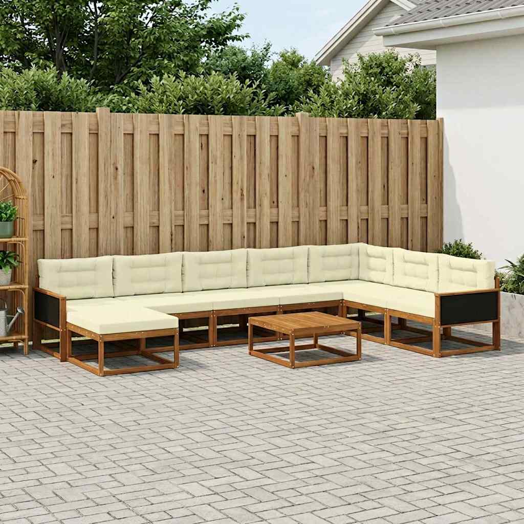 vidaXL Outdoor-Sofagarnitur mit Kissen 9 pcs Massivholz Akazie