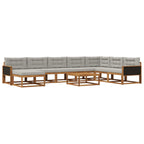 vidaXL Outdoor-Sofagarnitur mit Kissen 9 pcs Natürlich und Hellgrau