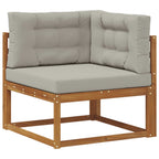 vidaXL Outdoor-Sofagarnitur mit Kissen 9 pcs Natürlich und Hellgrau