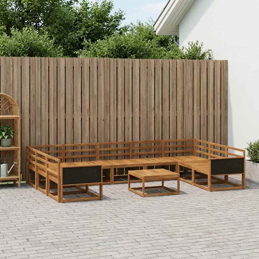 vidaXL Outdoor-Sofagarnitur 10 pcs Natur Massivholz Akazie