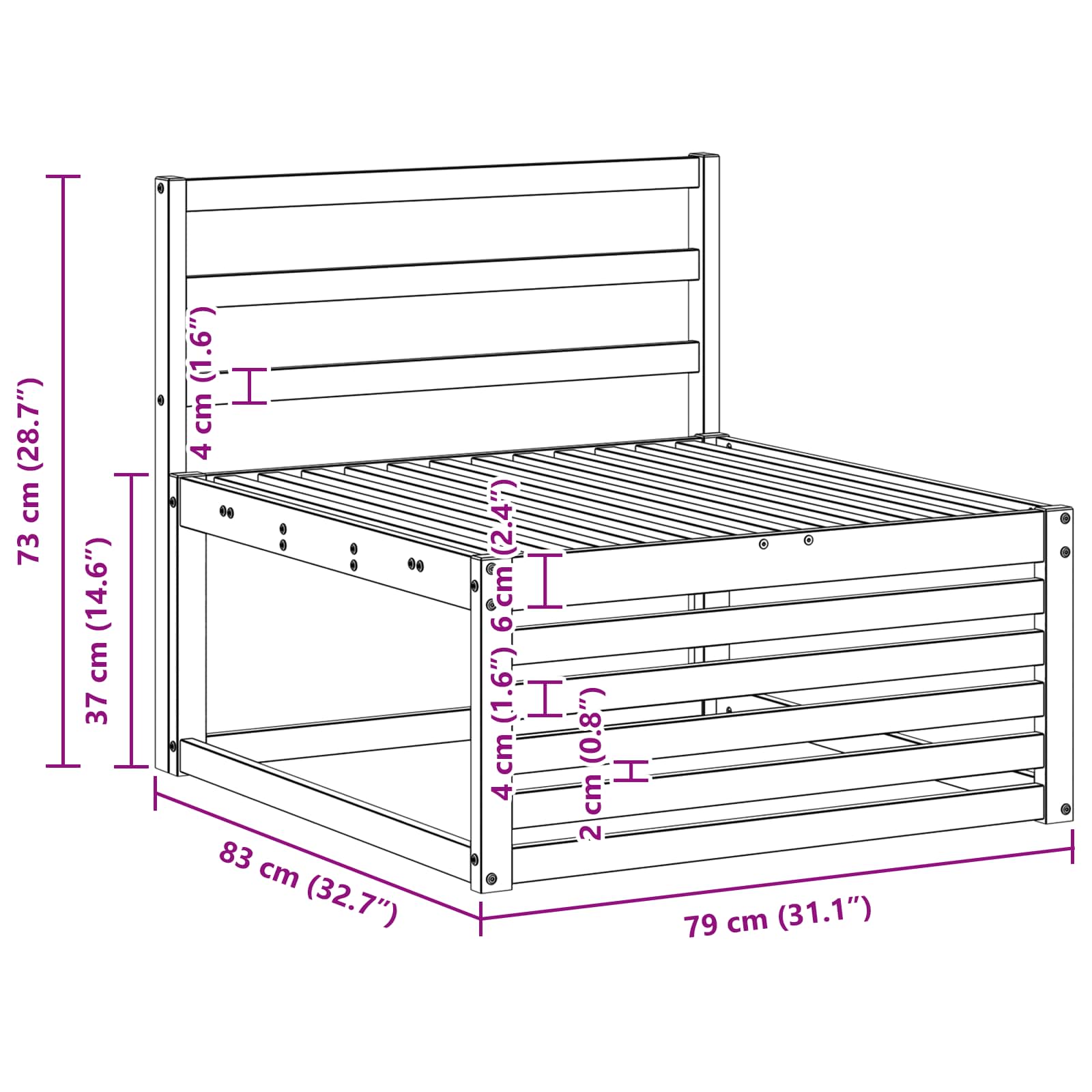 vidaXL Outdoor-Sofagarnitur 3 pcs Natur Massivholz Akazie