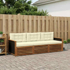 vidaXL Outdoor-Sofagarnitur 3 pcs Natur und Creme Polyester