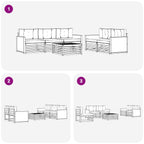 vidaXL Outdoor-Sofagarnitur 6 pcs Natürlich und Hellgrau