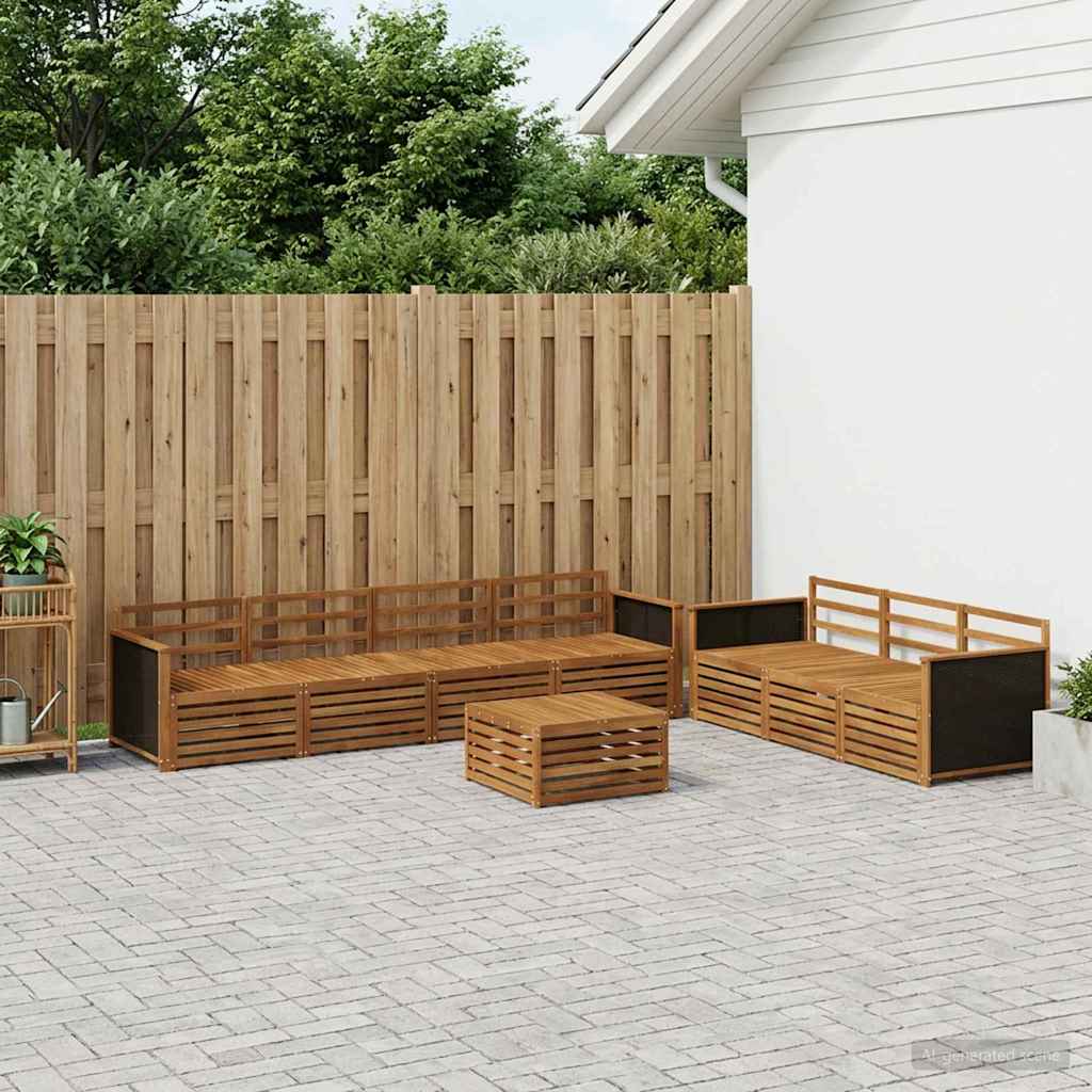 vidaXL Outdoor-Sofagarnitur 8 pcs Natur 79 x 79 x 37 cm