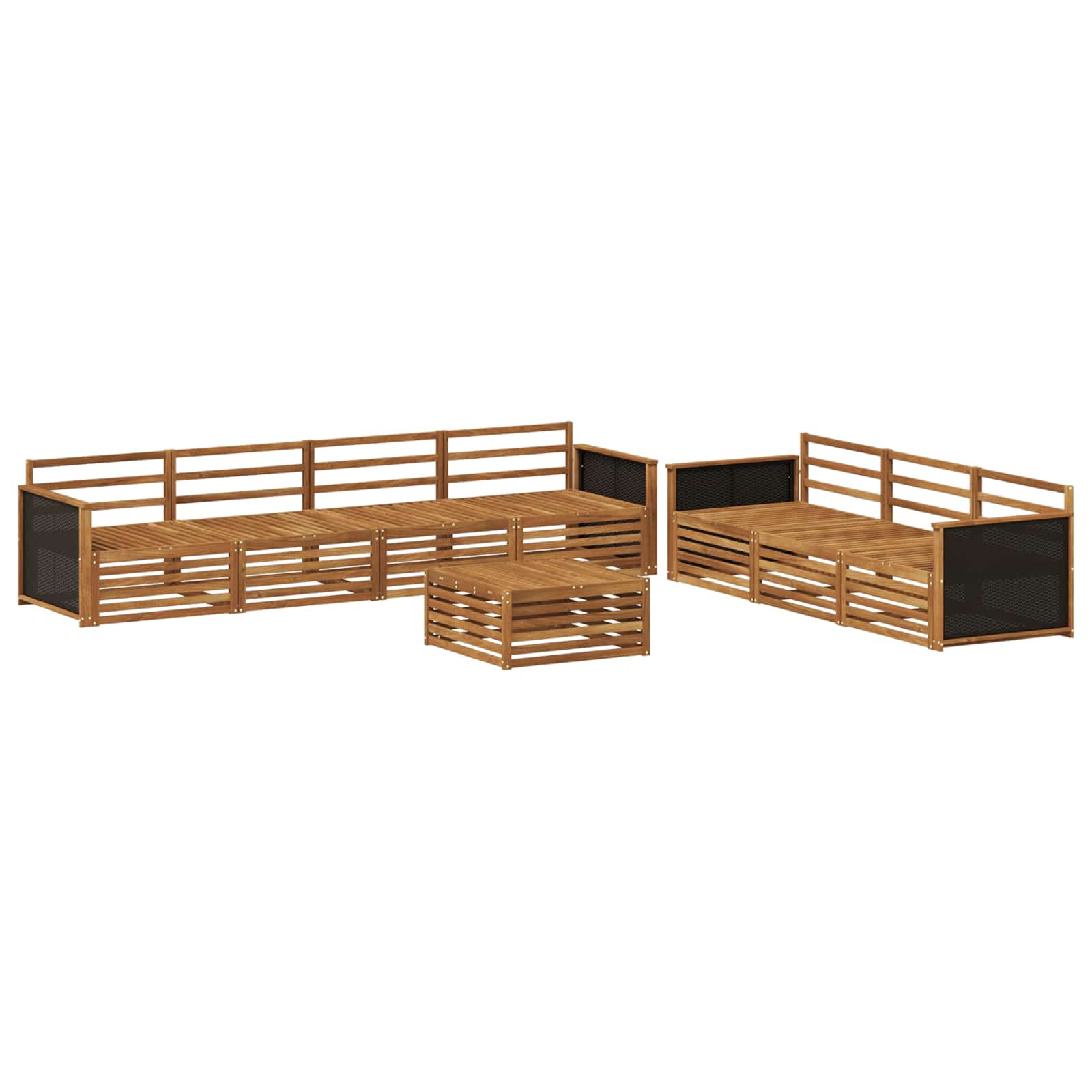 vidaXL Outdoor-Sofagarnitur 8 pcs Natur 79 x 79 x 37 cm