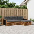 vidaXL Outdoor-Sofagarnitur 4 pcs Natur und Anthrazit Polyester