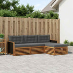 vidaXL Outdoor-Sofagarnitur 4 pcs Natur und Anthrazit Polyester