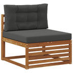 vidaXL Outdoor-Sofagarnitur 4 pcs Natur und Anthrazit Polyester