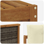 vidaXL Outdoor-Sofagarnitur Natur und Creme 249,5 x 162,5 x 73 cm