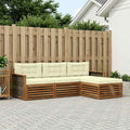 vidaXL Outdoor-Sofagarnitur Natur und Creme 249,5 x 162,5 x 73 cm