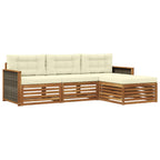 vidaXL Outdoor-Sofagarnitur Natur und Creme 249,5 x 162,5 x 73 cm