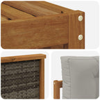 vidaXL Outdoor-Sofagarnitur mit Kissen Natürlich und Hellgrau