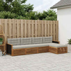 vidaXL Outdoor-Sofagarnitur 5 pcs Natürlich und Hellgrau Polyester