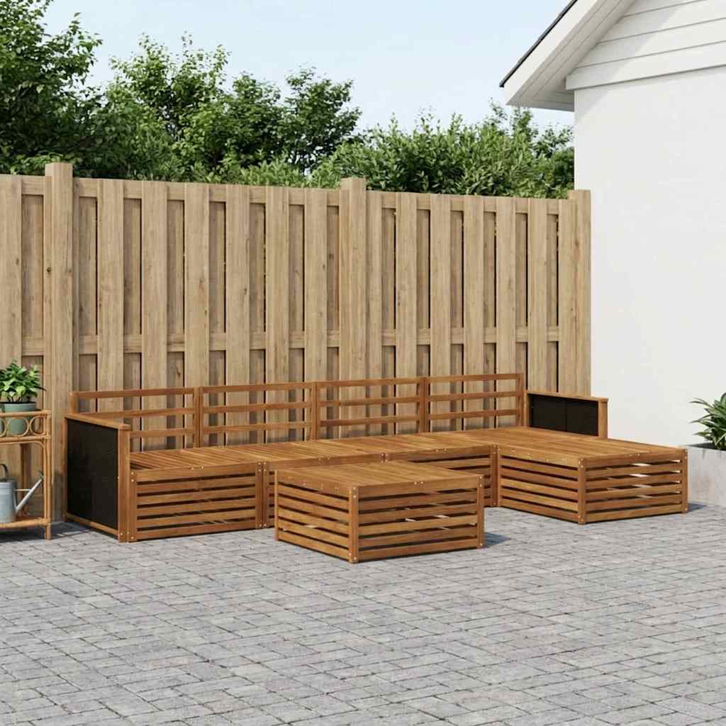 vidaXL Outdoor-Sofagarnitur 6 pcs Natur 79 x 79 x 37 cm