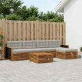 vidaXL Outdoor-Sofagarnitur 6 pcs Natürlich und Hellgrau
