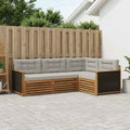 vidaXL Outdoor-Sofagarnitur 4 pcs Natürlich und Hellgrau