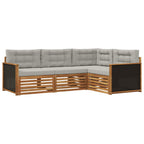 vidaXL Outdoor-Sofagarnitur 4 pcs Natürlich und Hellgrau